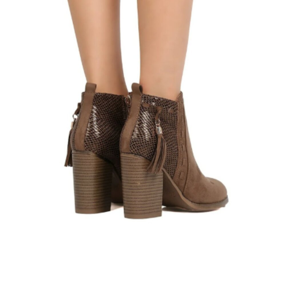 M&L Brown Suede Ankle Boots